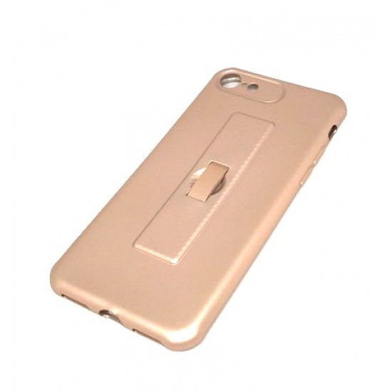 Silicone Case Motomo With Finger Ring For Apple Iphone 7 / 8 (4.7) Pink / Gold